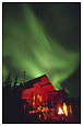 northern lights and cabin
